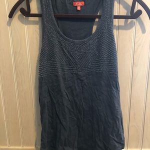 Hi-Line gray beaded tank top